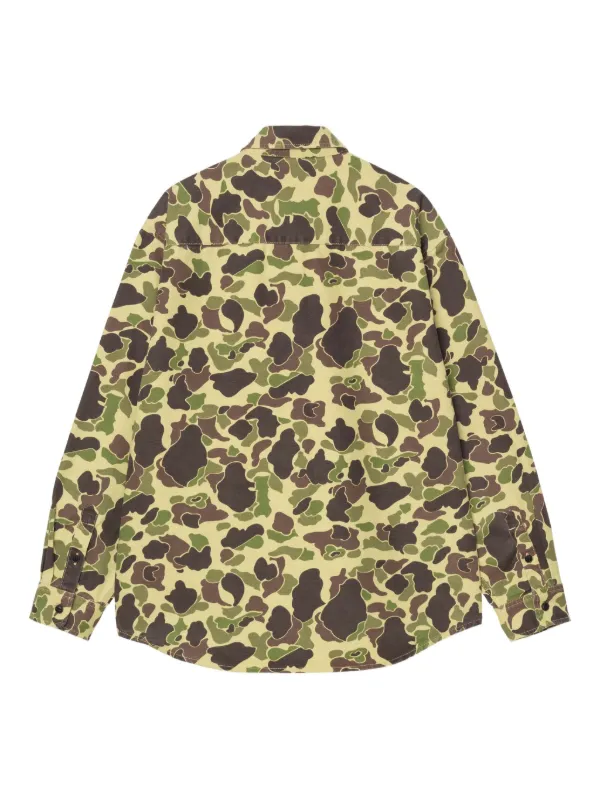 美品 カーハート WIP ダックシャツ ハンターカモ ターメリックオレンジ XL Carhartt WIP Duck カモフラージュ シャツ | イエロー | FARFETCH JP