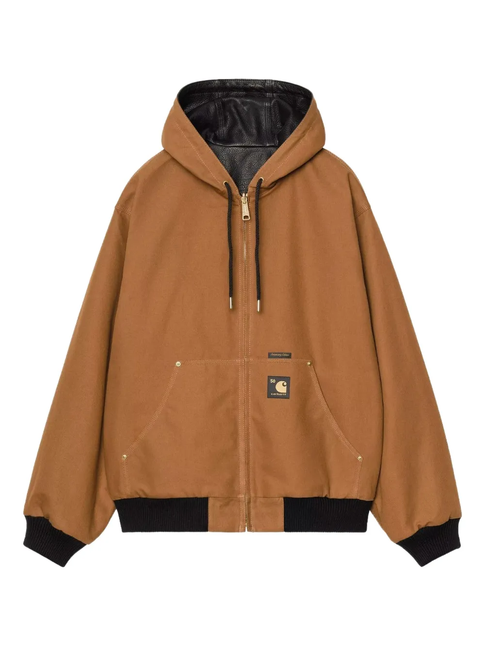 Carhartt Og Active 50years Anniversary Leather Bomber In Blue