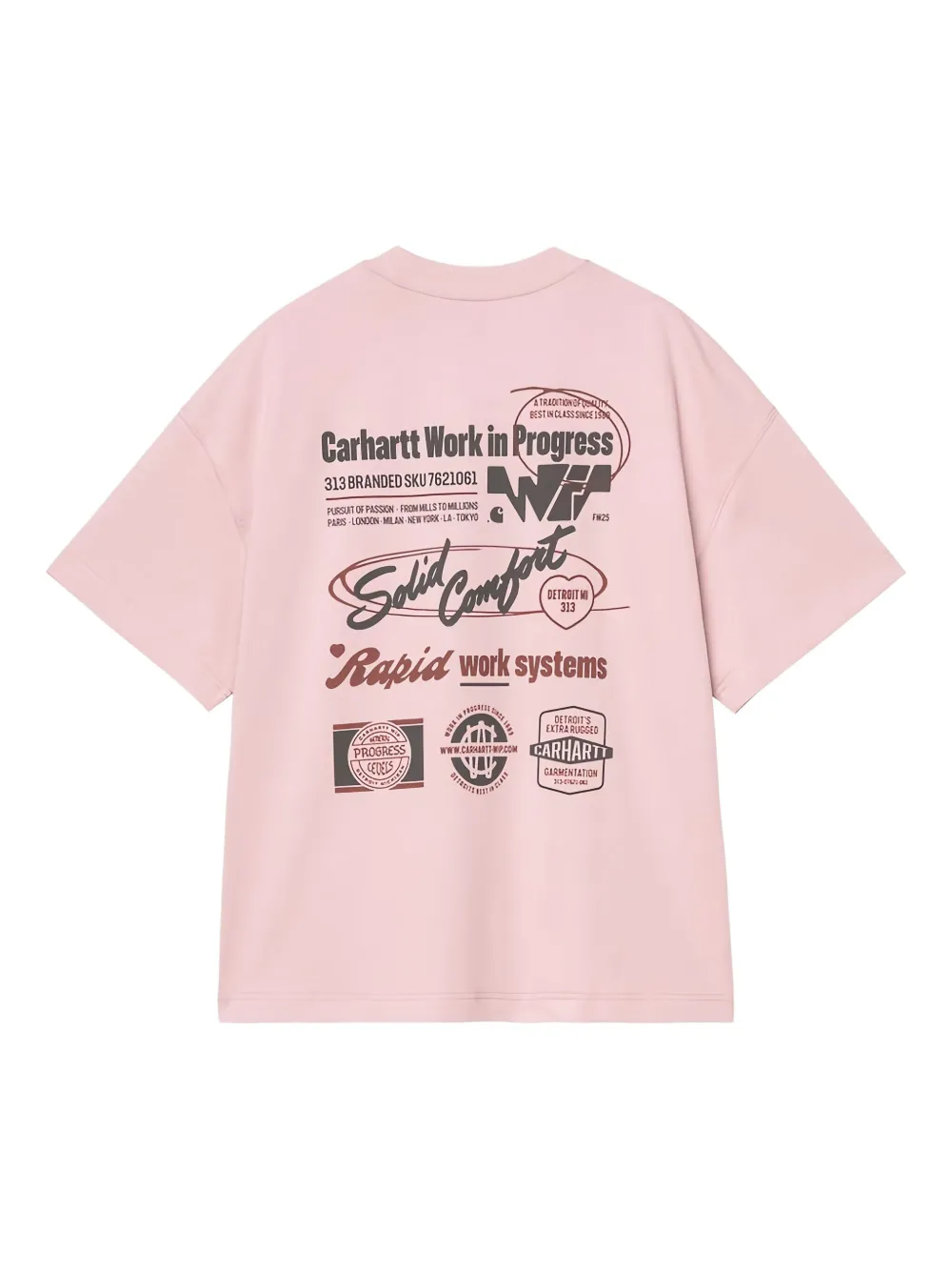 Carhartt Logo-print T-shirt In Pink