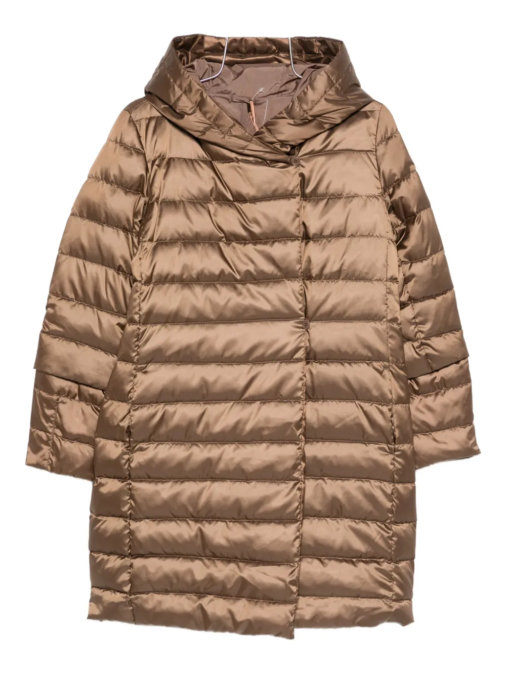 Max Mara Reversible Down Jacket In Water-repellent Satin In Brown