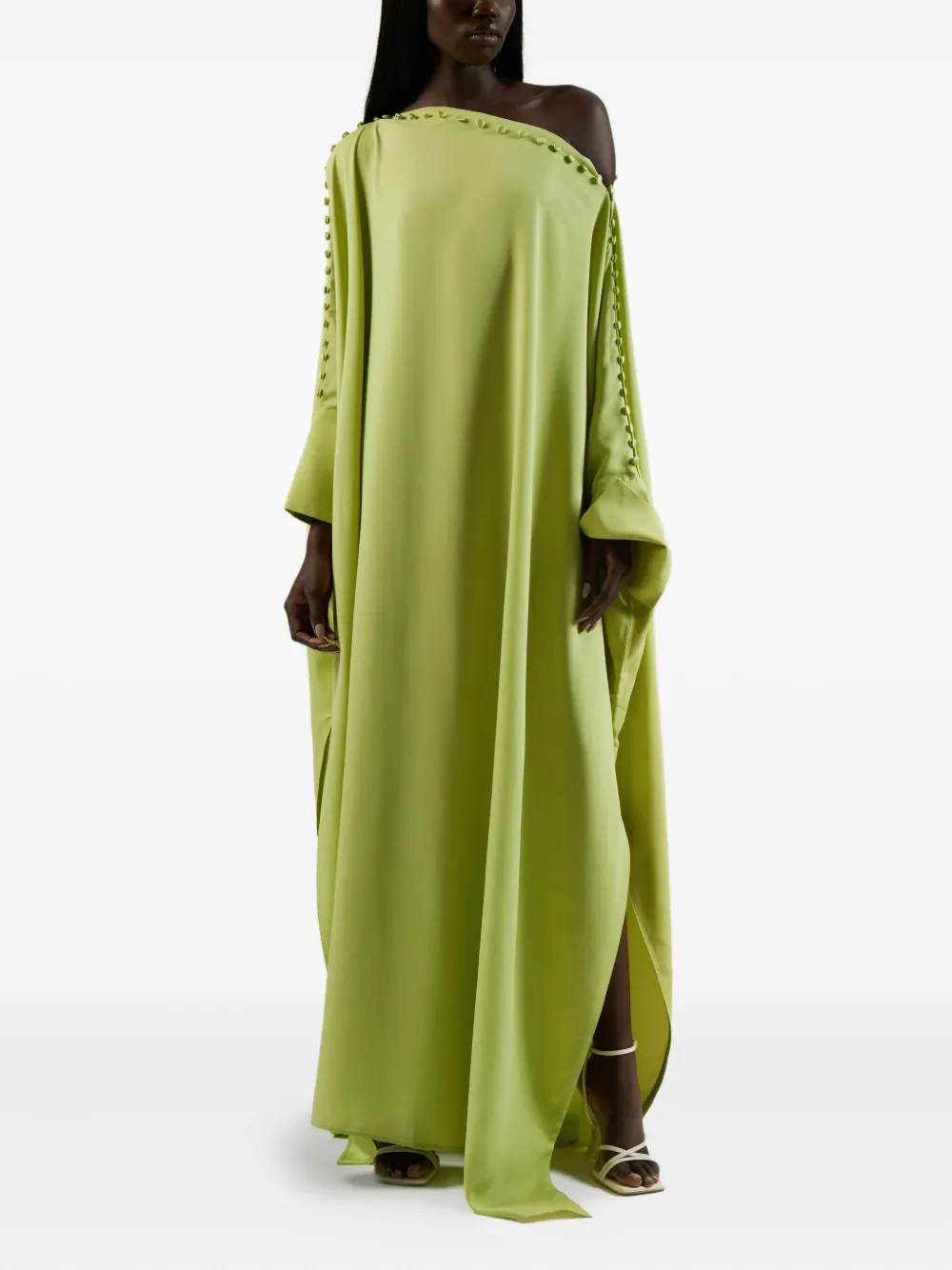 Taller Marmo Asymmetrische tuniek met knoopdetail - Groen