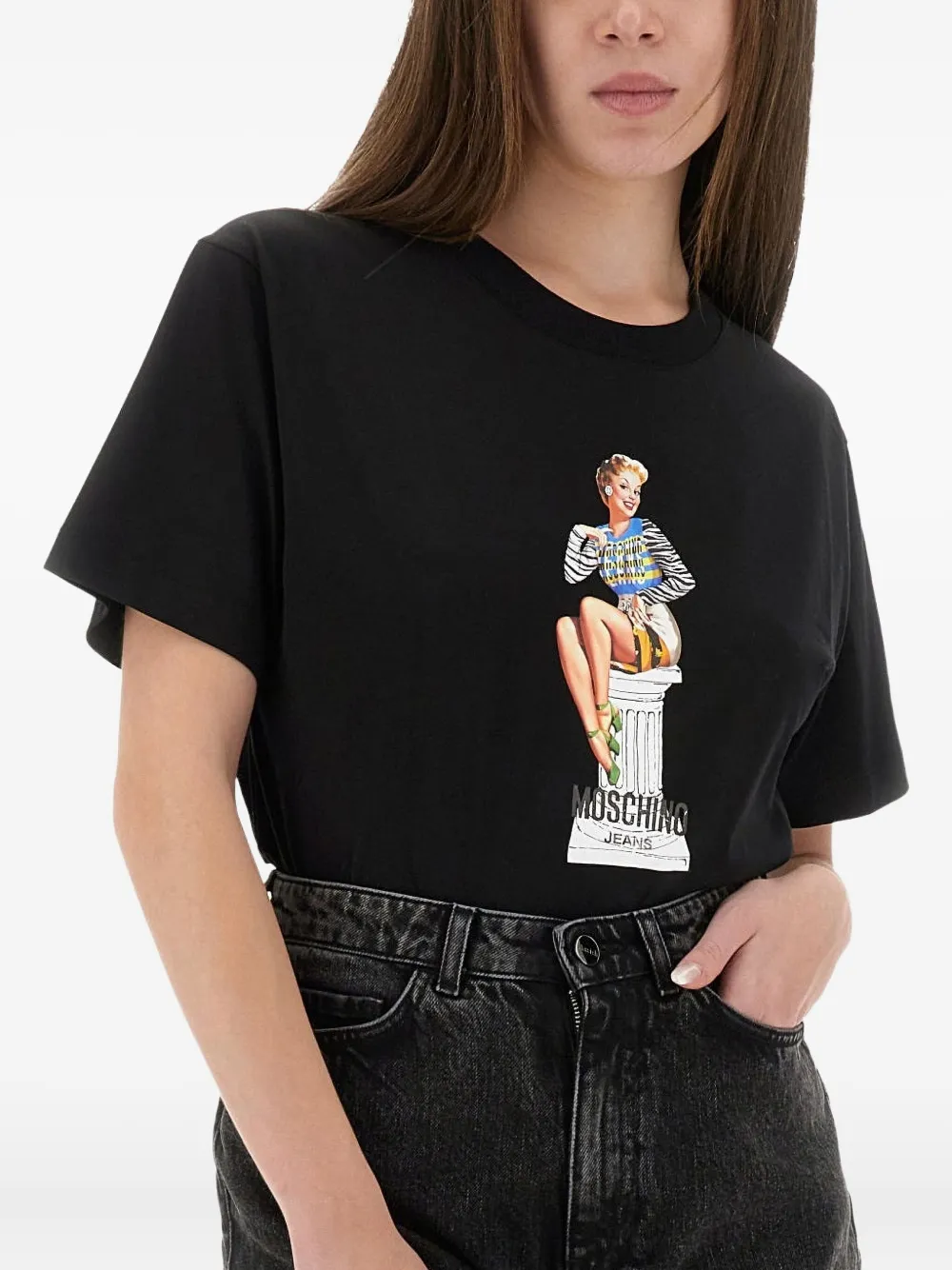 MOSCHINO JEANS T-shirt met grafische print Zwart