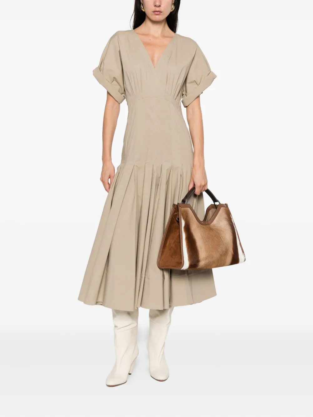 Proenza Schouler Jurk met V-hals Beige