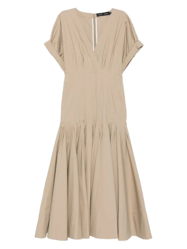 Proenza Schouler Women's Ciara Poplin Midi-Dress - Khaki - Size 8