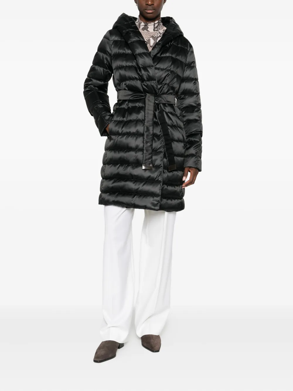 Max Mara hooded quilted coat - Zwart