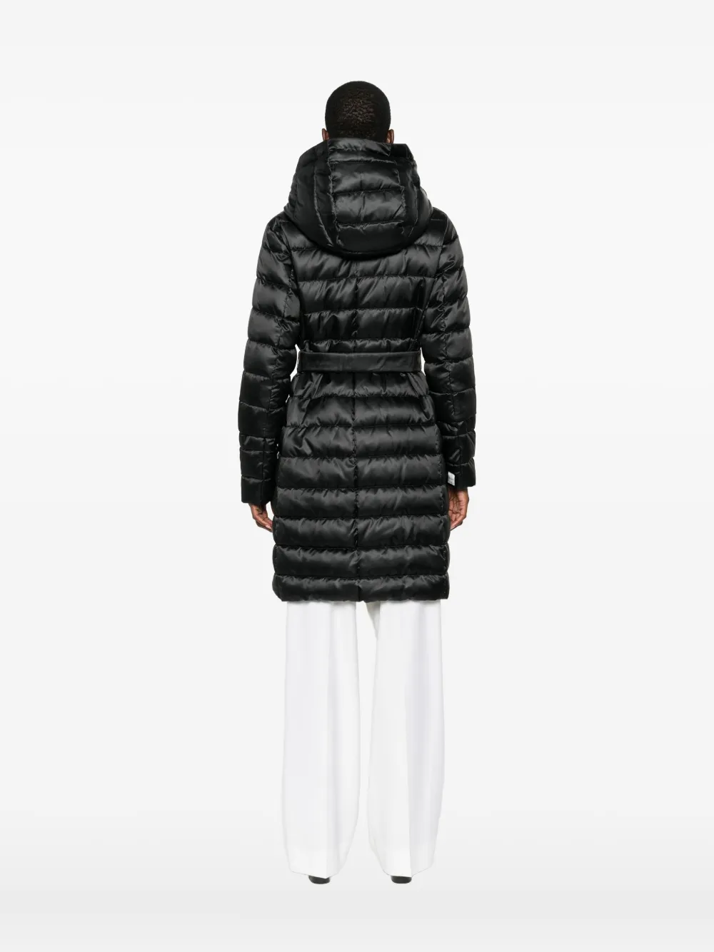 Max Mara Hooded Quilted Coat In Black