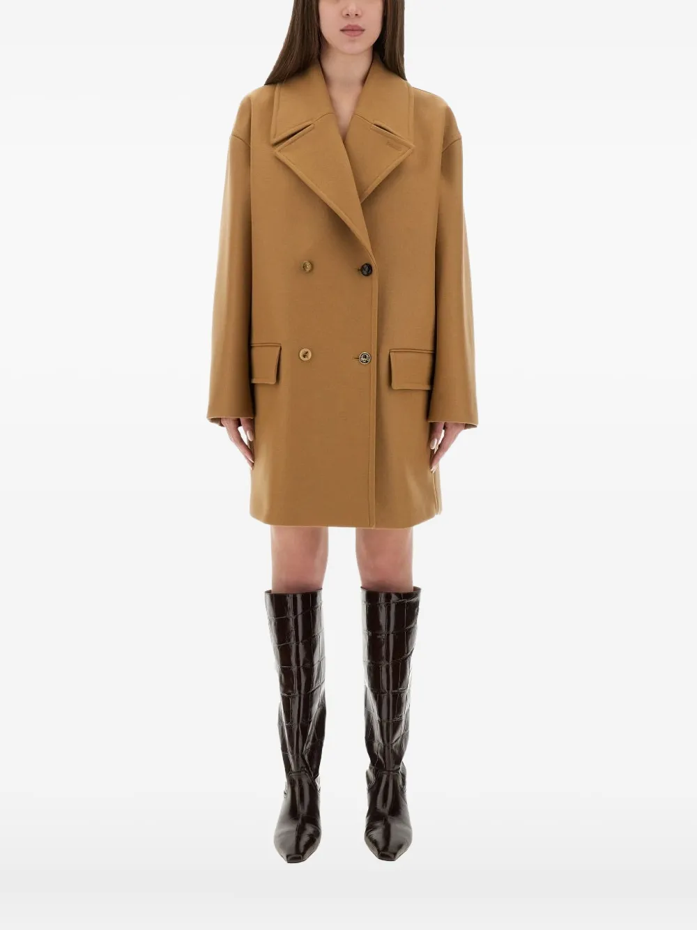 Moschino double-breasted coat | Brown | Image 1