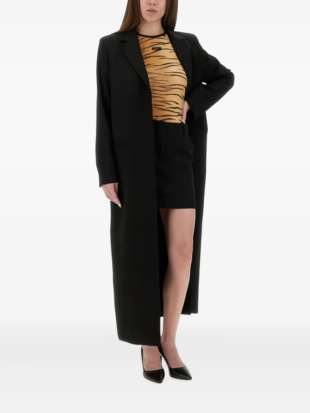 MOSCHINO JEANS Top met lange mouwen en tijgerprint Bruin