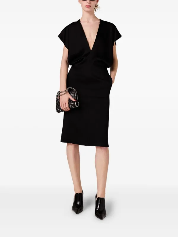 black bodycon midi dress short sleeve True To Me Black Bodycon Midi Dress