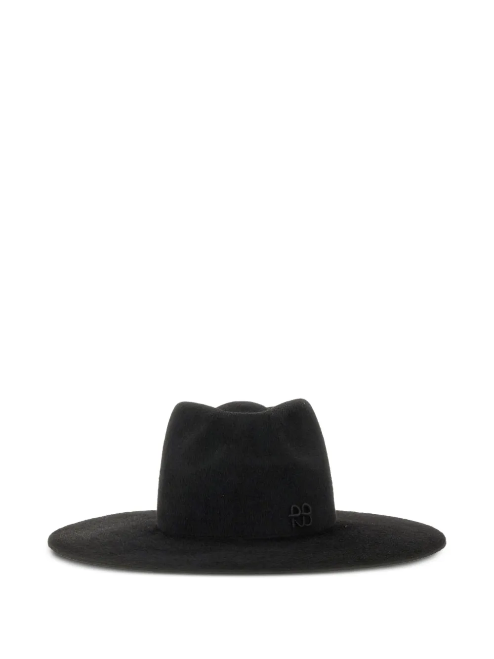 Ruslan Baginskiy logo-detail felt fedora hat - Nero