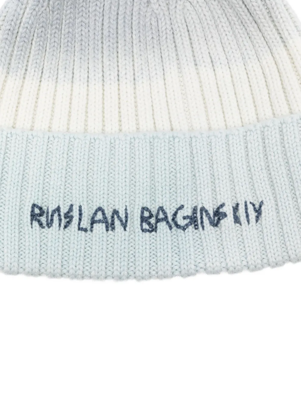 Ruslan Baginskiy ribbed-knit logo beanie - Blauw