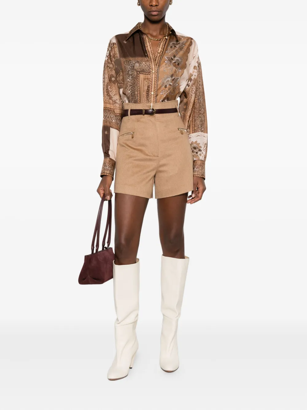 Max Mara zip-pocket shorts - Beige