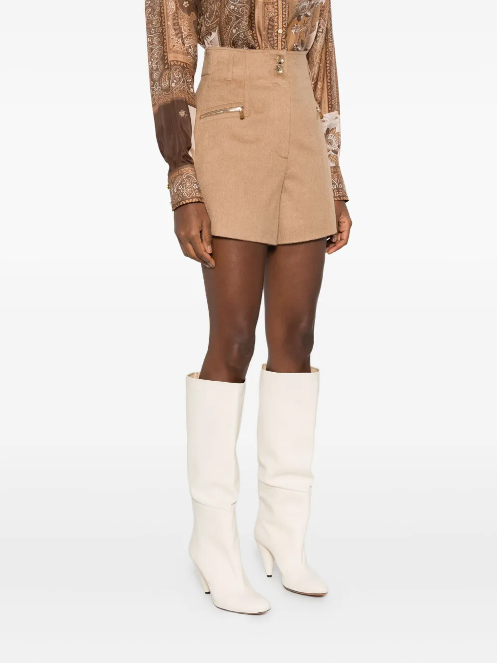 Max Mara Camel Colour Shorts In Neutral