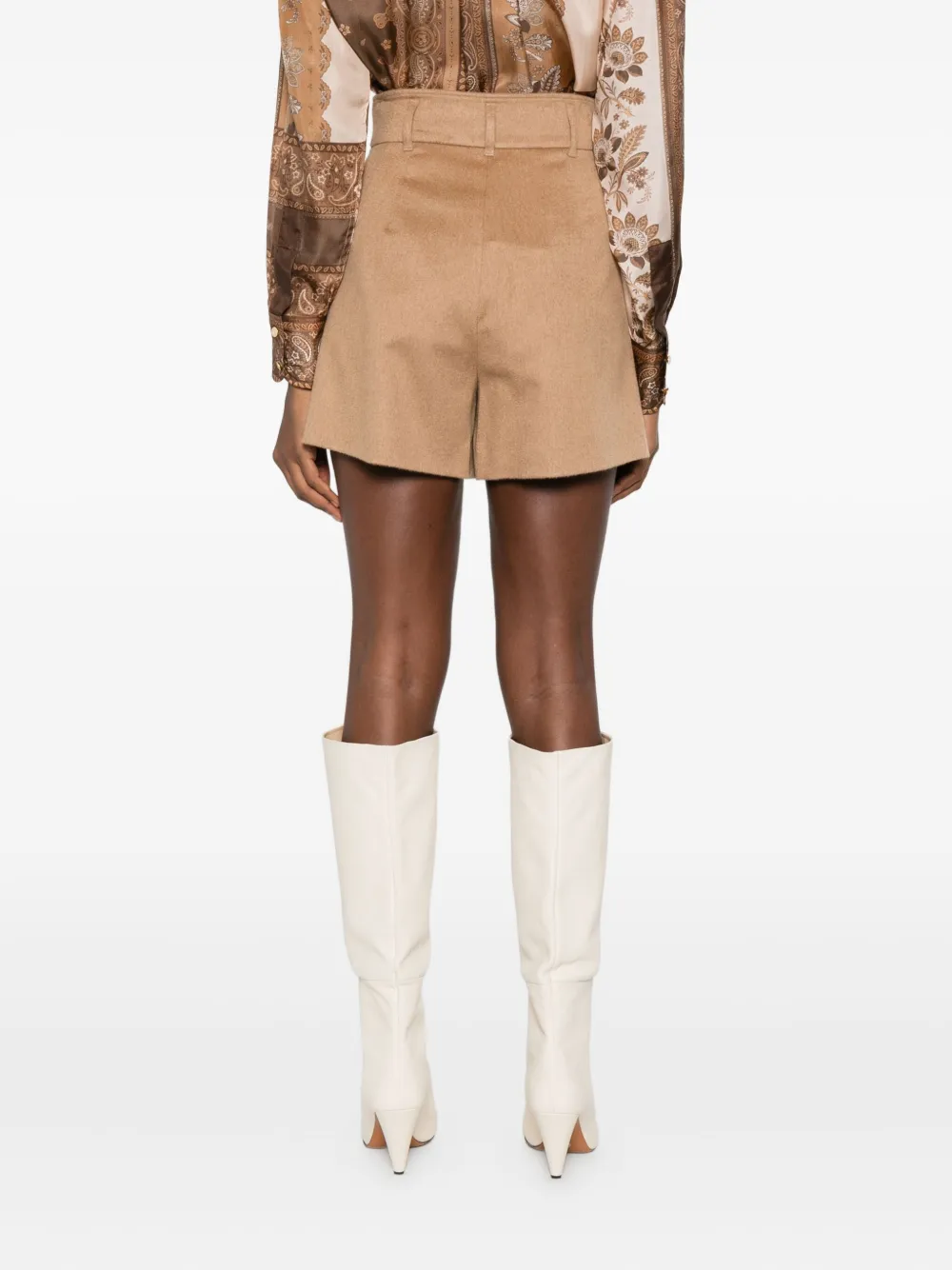 Max Mara Camel Colour Shorts In Neutral
