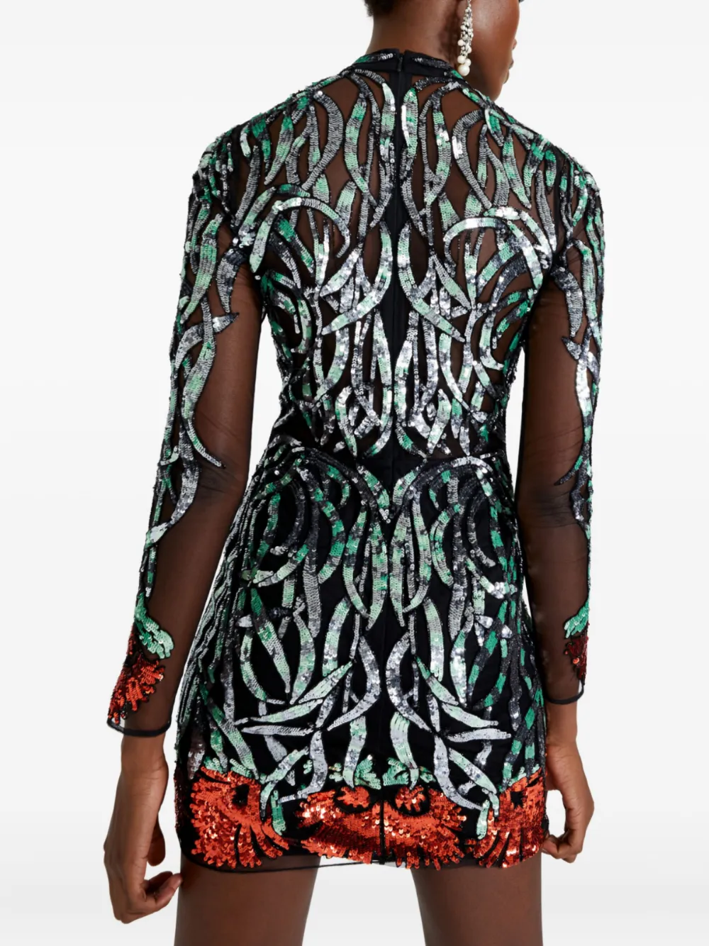 Temperley London Mini-jurk verfraaid met pailletten Zwart