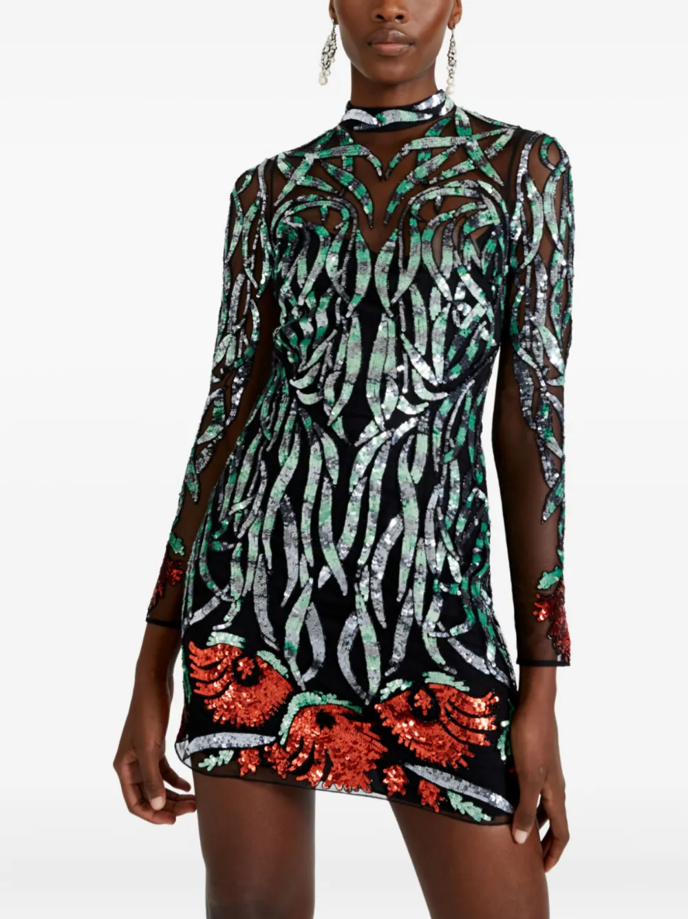 Temperley London Mini-jurk verfraaid met pailletten Zwart
