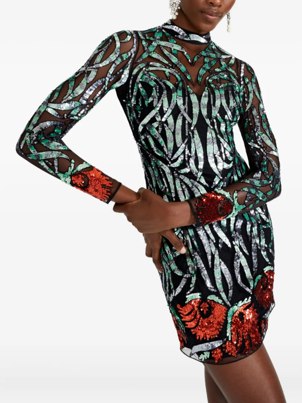 Temperley London Mini-jurk verfraaid met pailletten Zwart