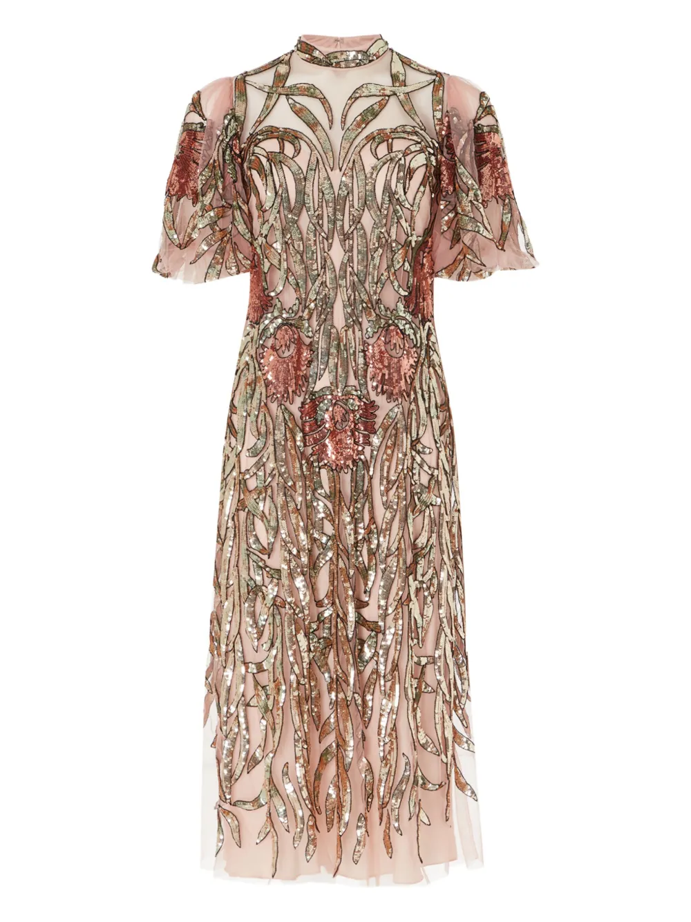 Suzani sequin-embellished midi dress
