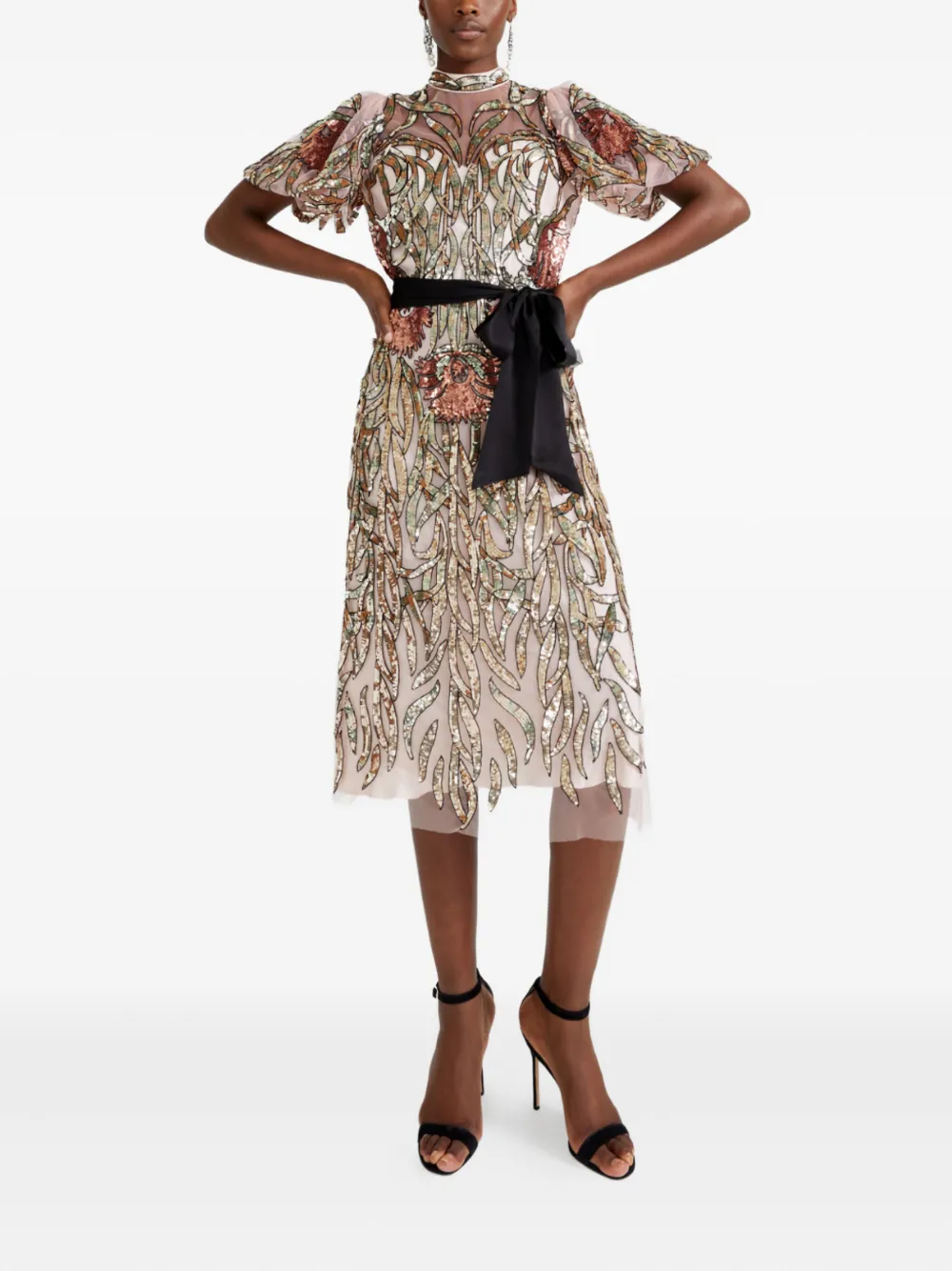 Temperley London Suzani midi-jurk verfraaid met pailletten - ROSEWATER