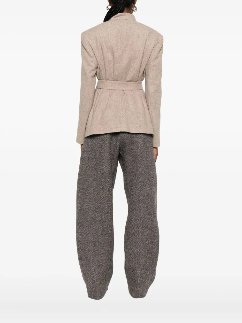 Max Mara Buttoned Patch-pocket Jacket In Neutral