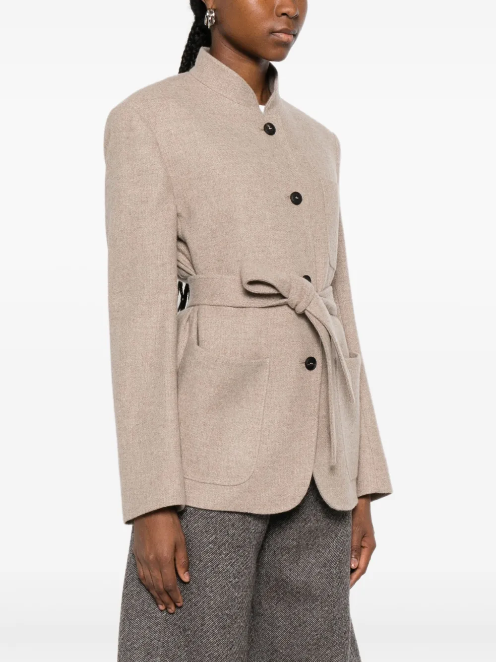 Max Mara Jack met opgestikte zak en knopen Beige