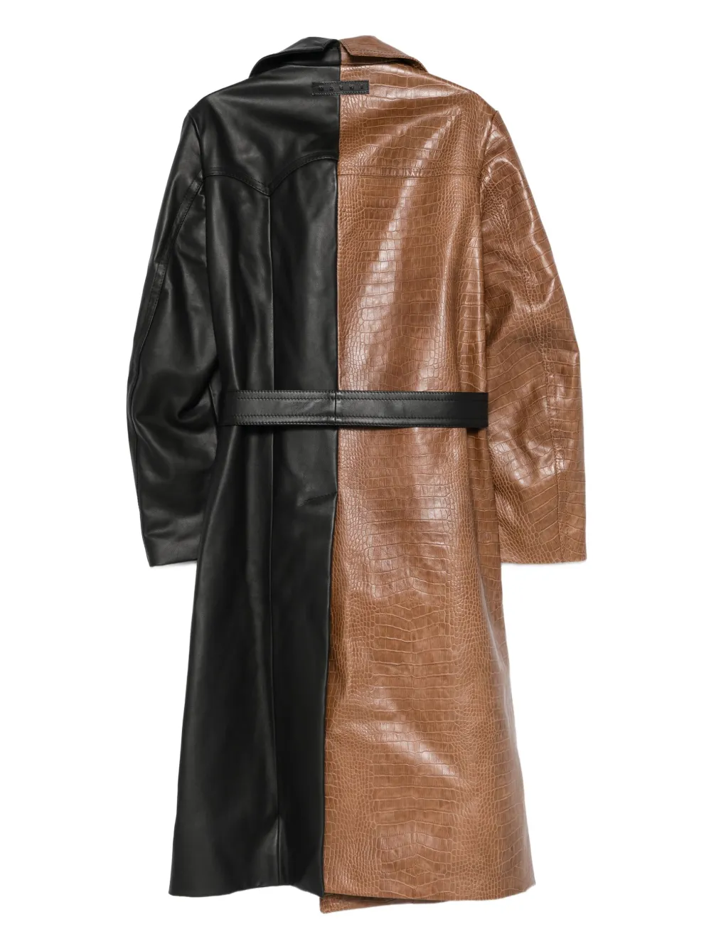 Marni Jas met krokodillen-reliëf en ceintuur - Zwart