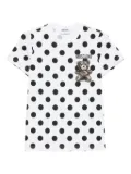Moschino polka-dot teddy-print T-shirt - White