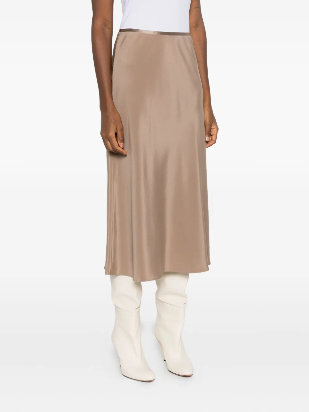 Max Mara Bias-cut Midi Skirt In Neutral