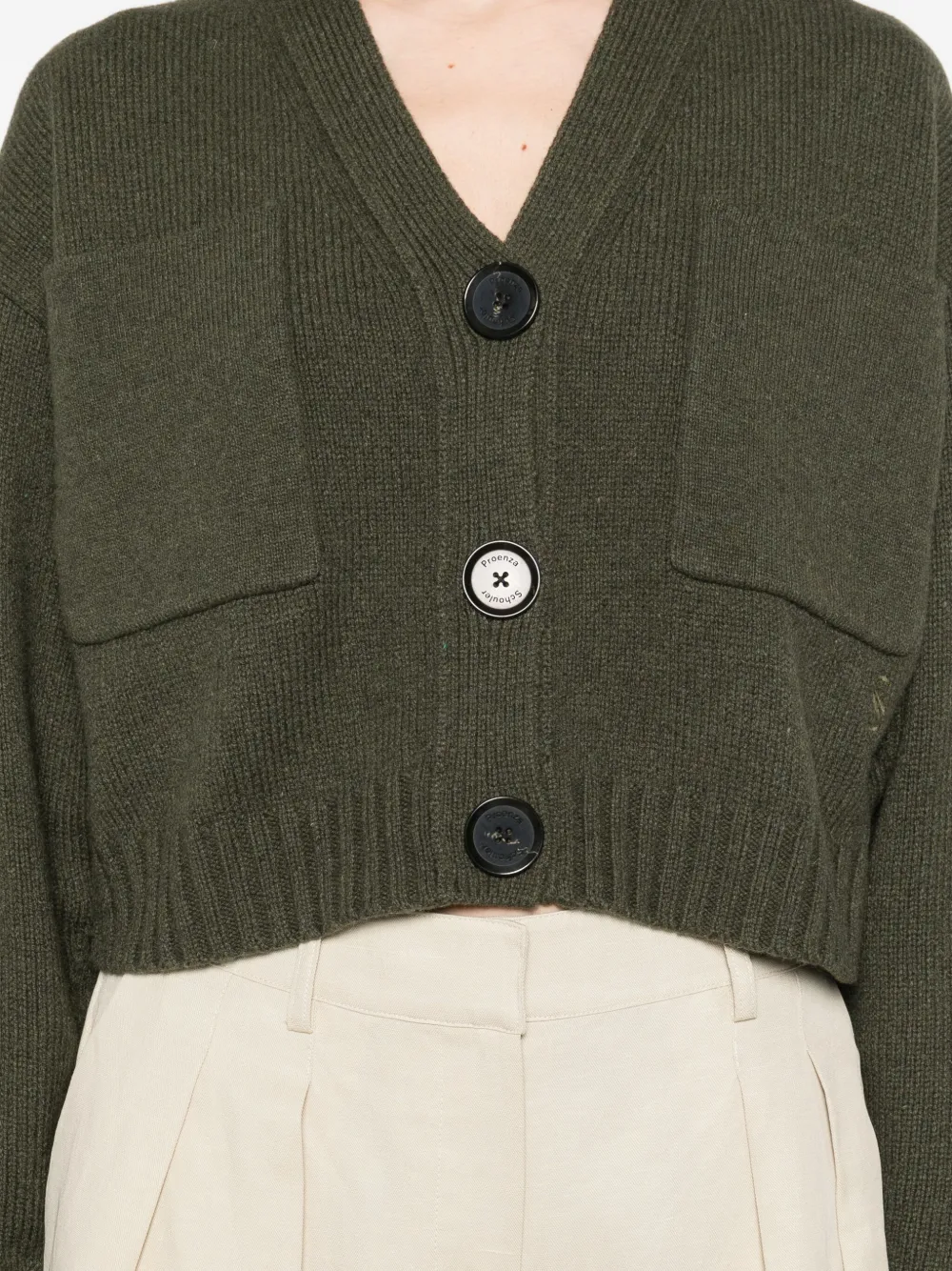 Proenza Schouler Sofia Buttoned Pocket Cardigan In Green