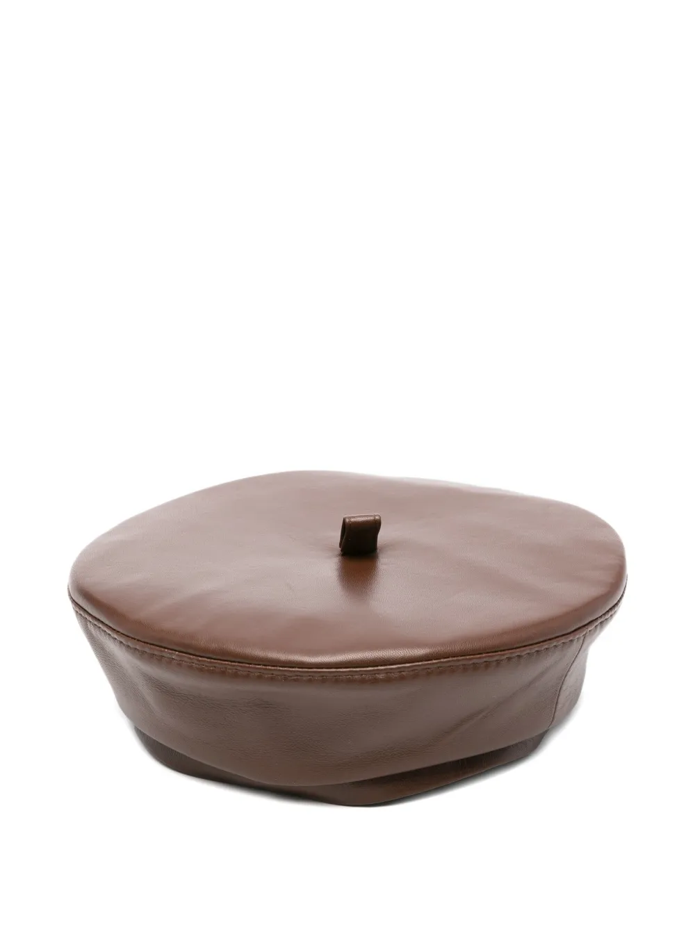 Ruslan Baginskiy Leather Beret In Brown