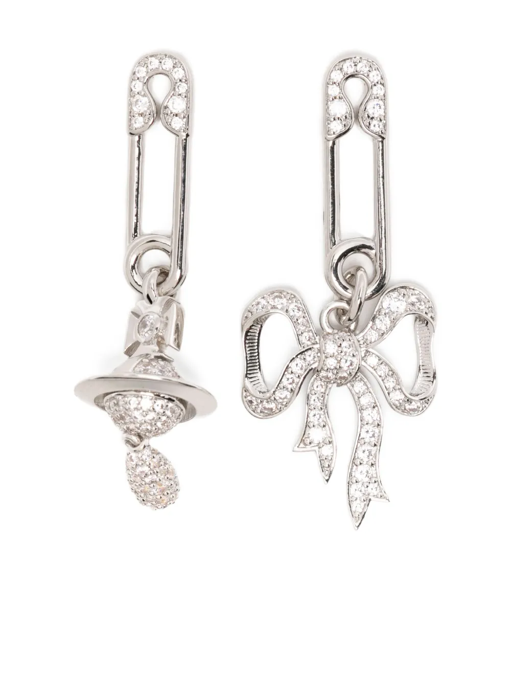 Vivienne Westwood pin bow earrings - Argento