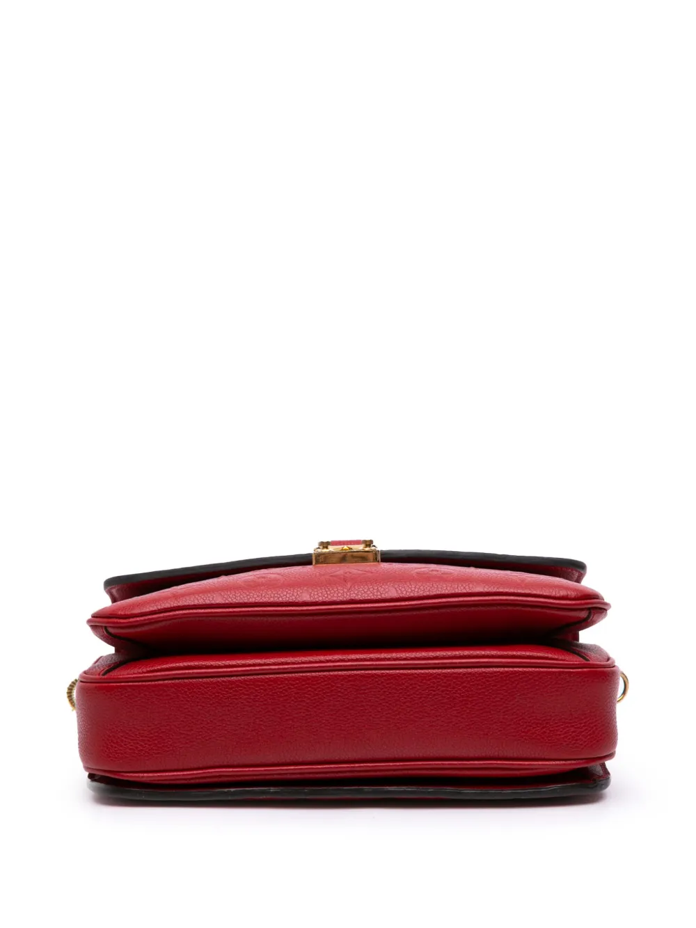 Pre-owned Louis Vuitton 2017 Monogram Empreinte Pochette Metis Satchel In Red