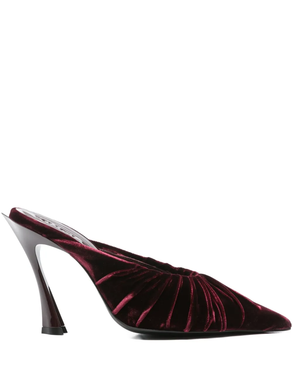 Mugler 95mm ruched heeled mules | Red | Image 1