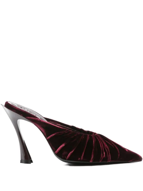 Mugler 95mm ruched heeled mules