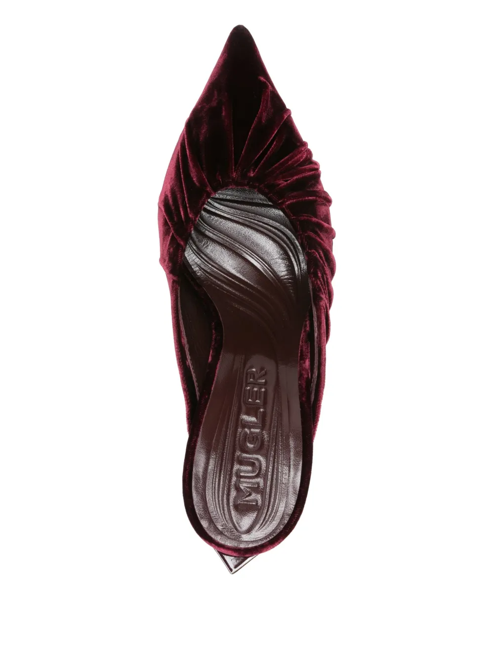 Mugler 95mm Ruched Heeled Mules In Multi