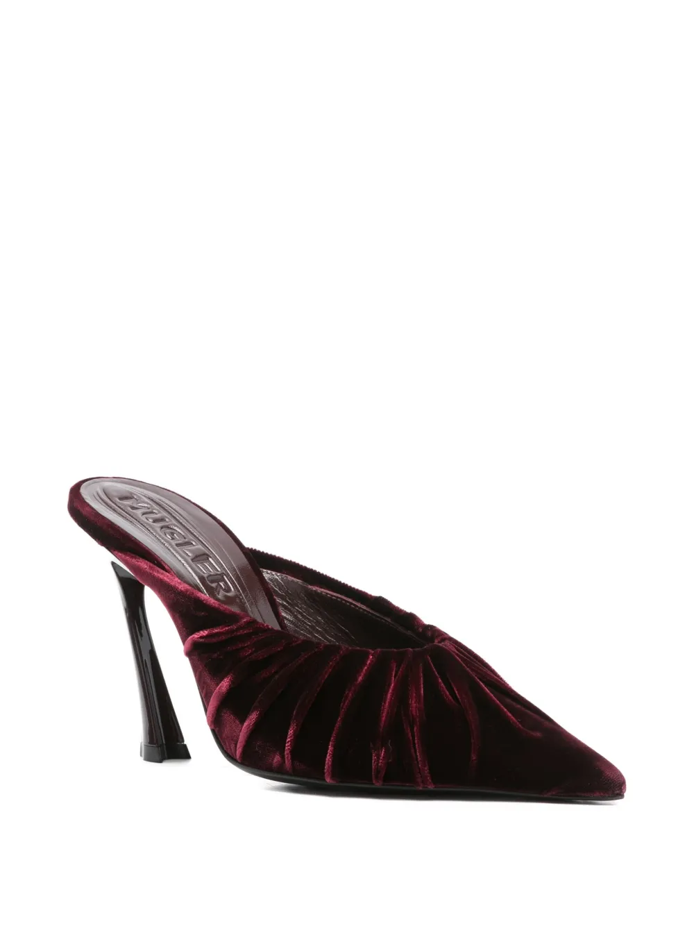 Mugler 95mm ruched heeled mules | Heeled Mules | Image 2
