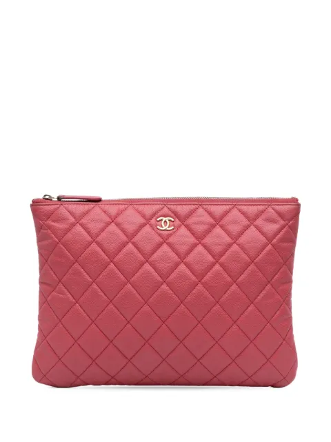 CHANEL Pre-Owned 2016-2017 Medium Quilted Caviar O Case clutch bag