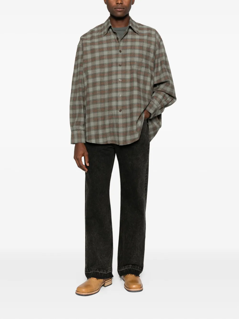 OUR LEGACY buttoned check shirt - Groen