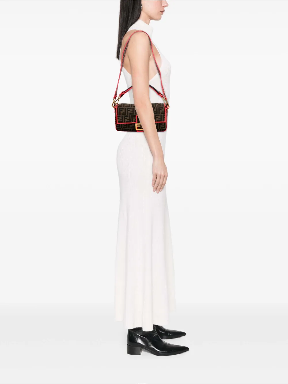Fendi Pre-Owned 2000-2010 Medium Zucca Canvas Fluo Trim Baguette satchel | Pre-Owned | Image 2