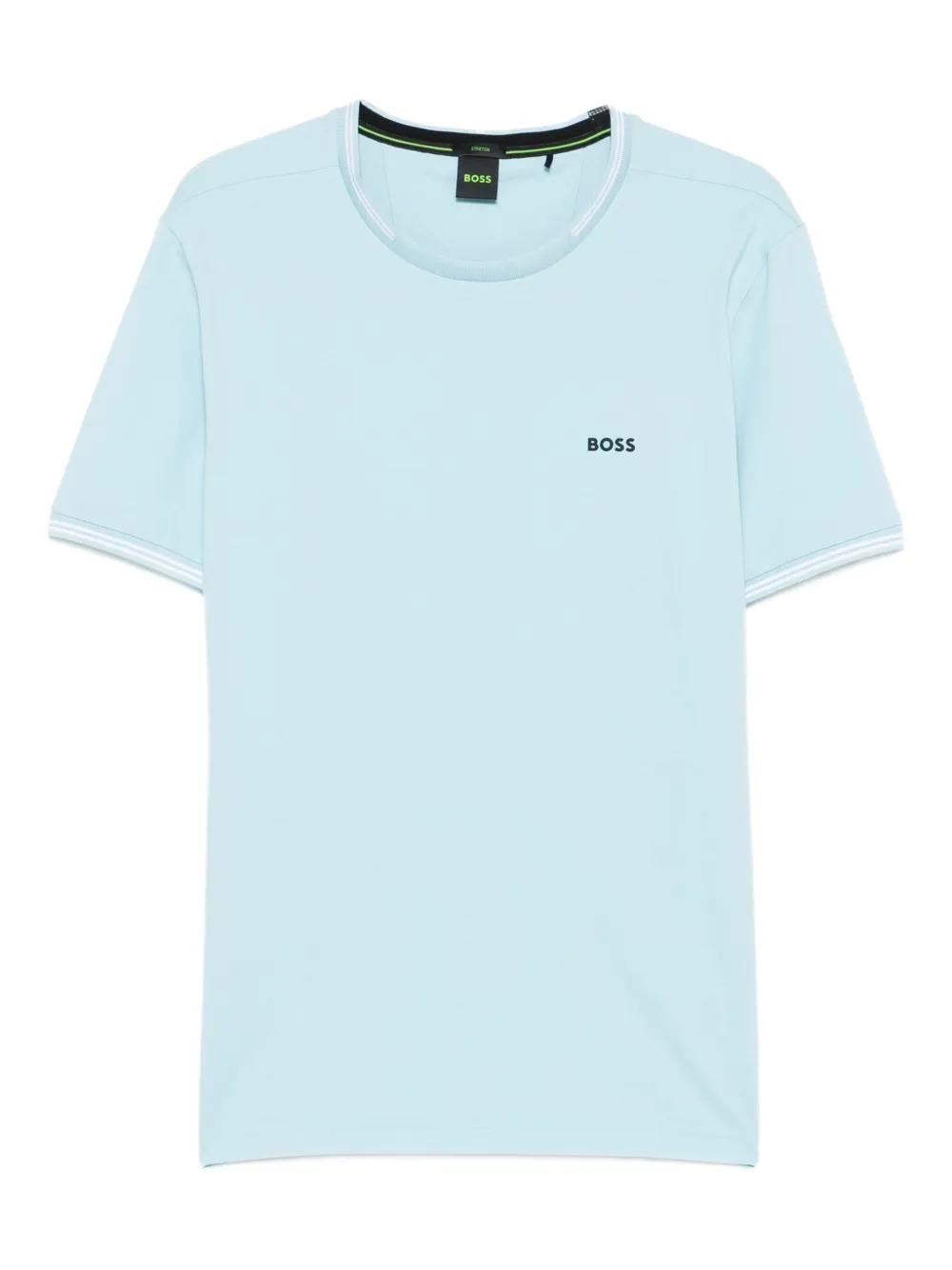 BOSS crew-neck cotton T-shirt Blauw