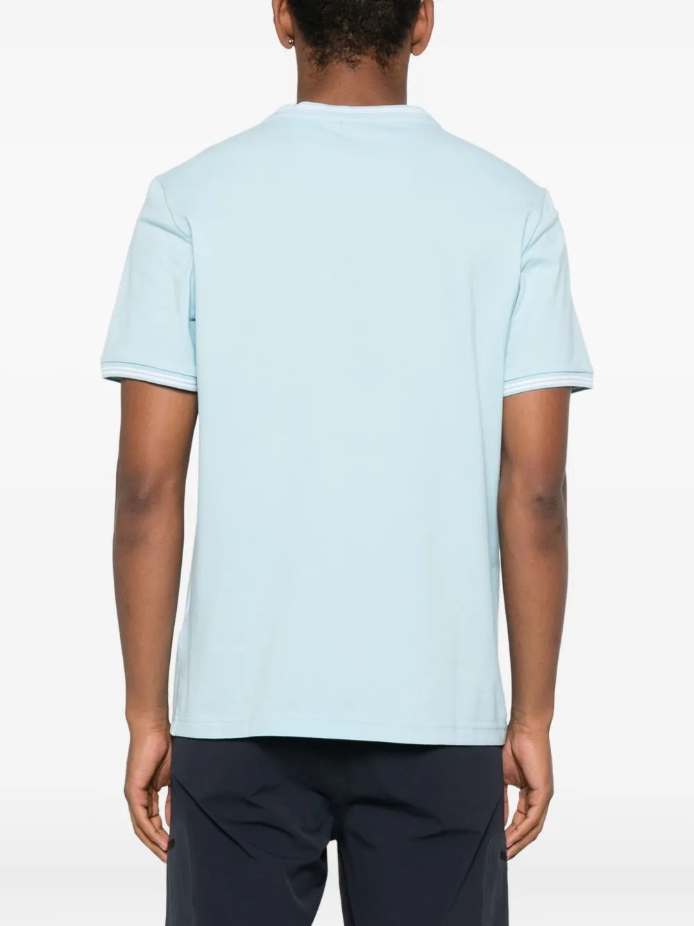 BOSS crew-neck cotton T-shirt Blauw