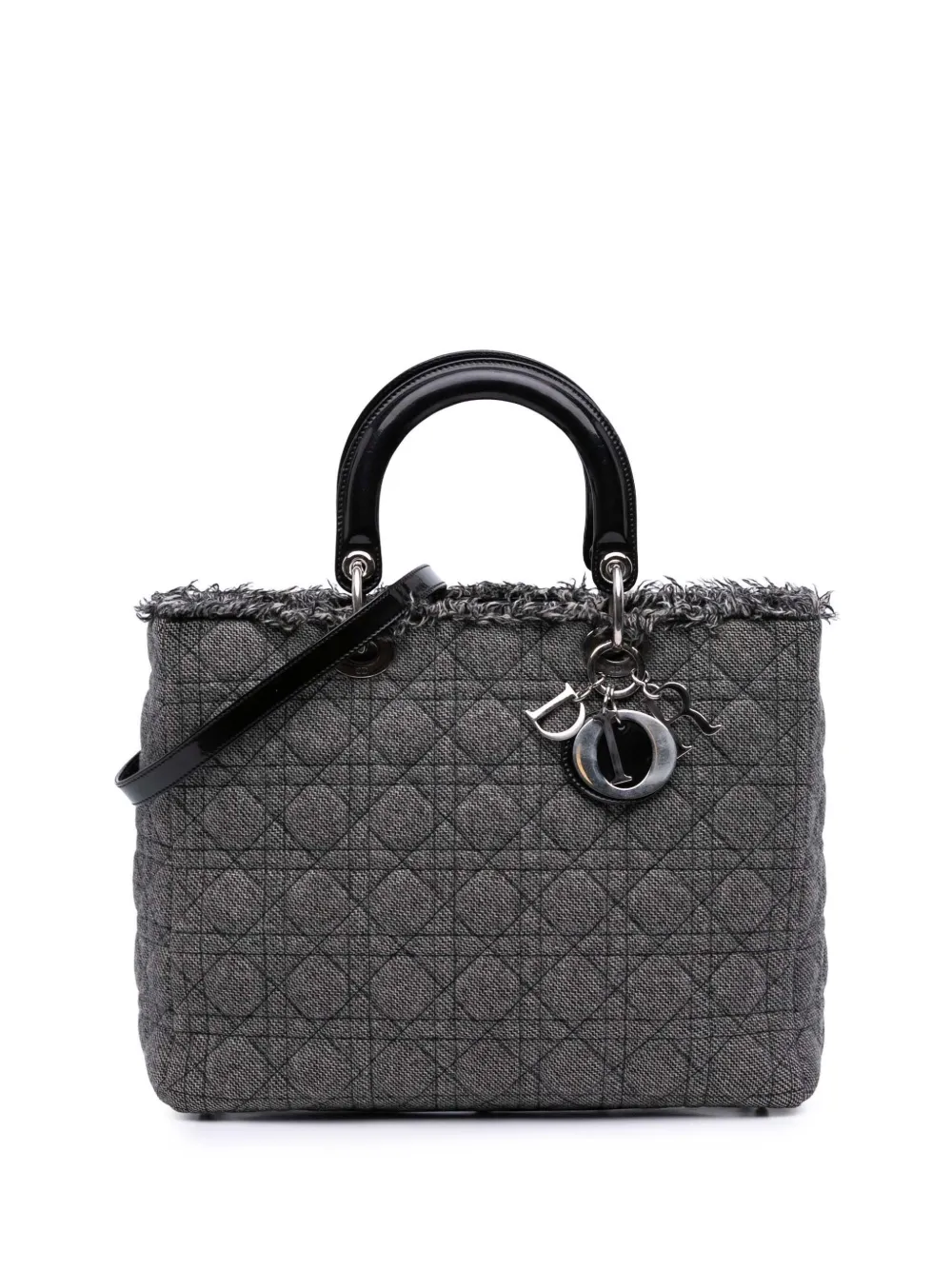 Christian Dior Pre-Owned 2011 Large Tweed Cannage Lady Dior satchel | Black | Image 1