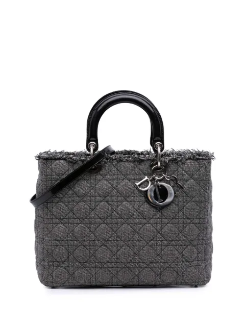 Christian Dior Pre-Owned 2011 Large Tweed Cannage Lady Dior satchel