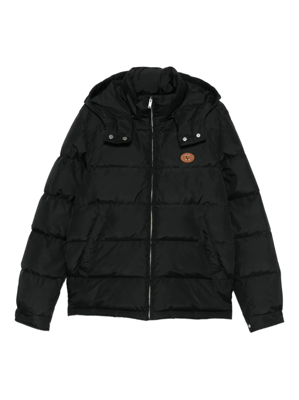 Valentino Garavani quilted hooded jacket Zwart