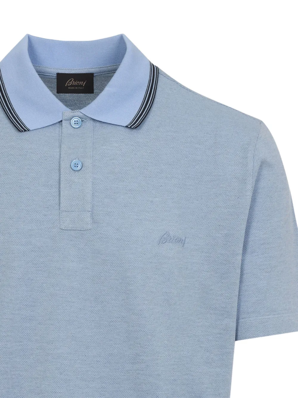 Brioni Poloshirt met geborduurd logo Blauw