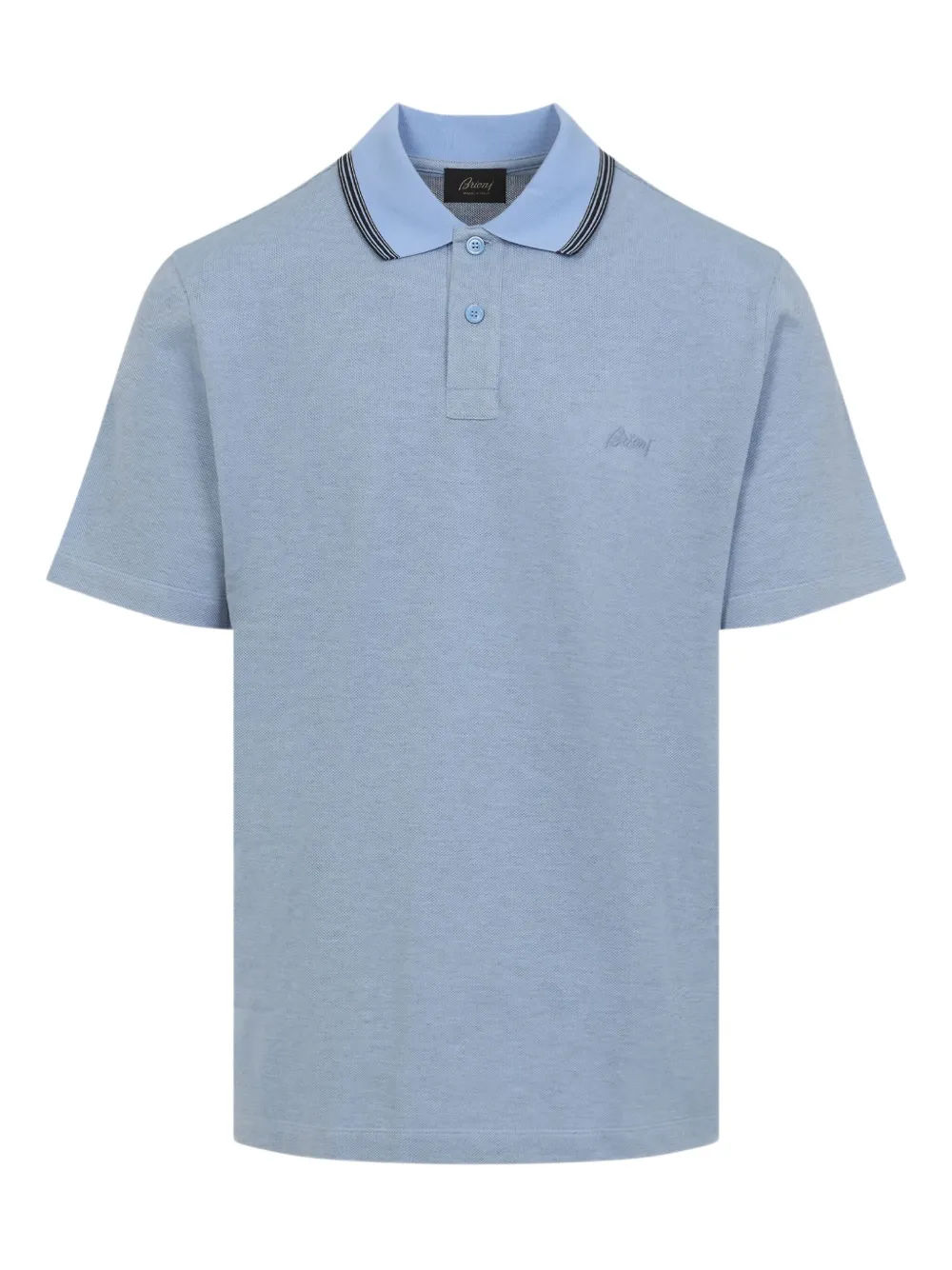 Brioni Poloshirt met geborduurd logo Blauw