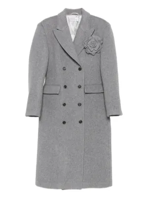 The Attico shoulder-pads Canvas Trench Coat | Grey | FARFETCH