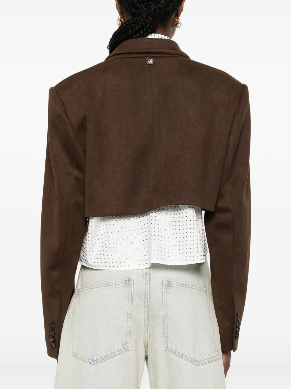 Giuseppe Di Morabito Single-breasted Cropped Jacket In Brown