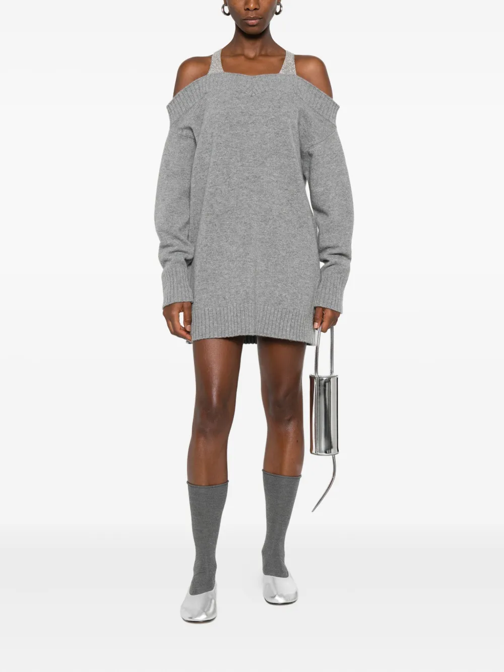 Giuseppe Di Morabito Mini-jurk met verfraaide bandjes - Grijs