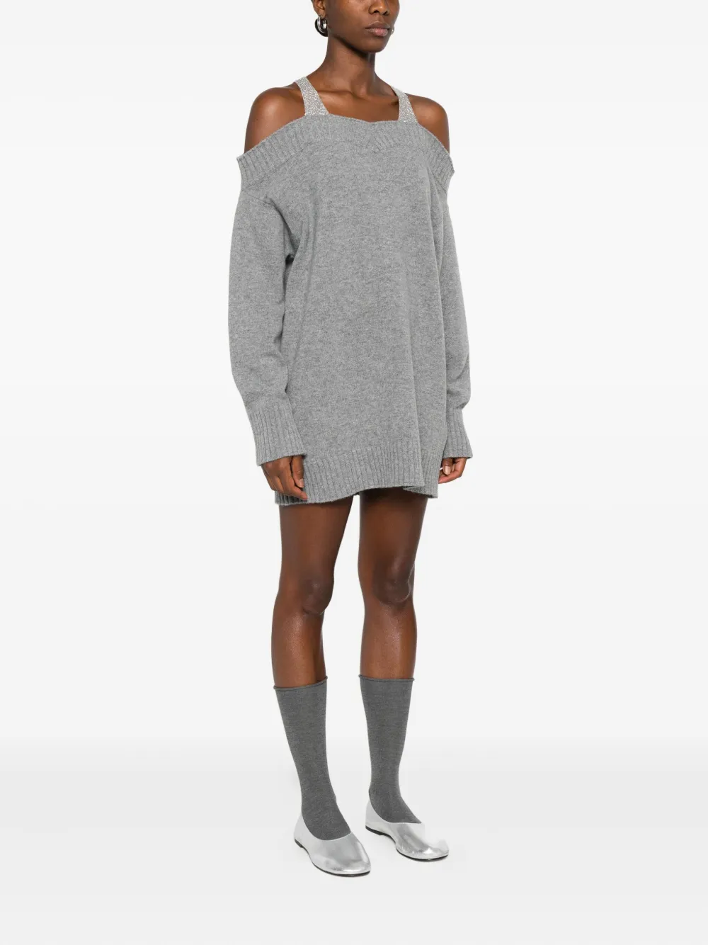 Giuseppe Di Morabito Mini-jurk met verfraaide bandjes Grijs